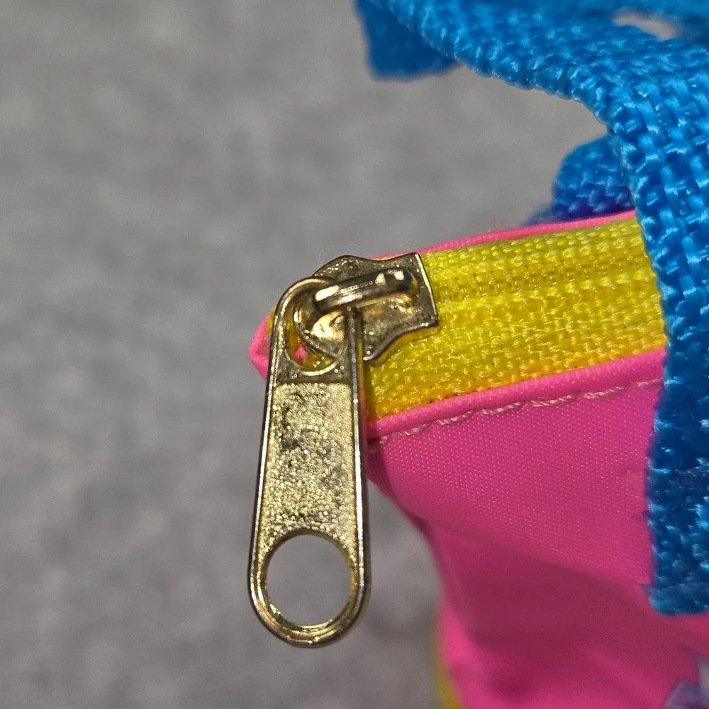 Vintage 1995 Barbie Baywatch Mini Purse Pink Blue Tote Bag Coin Pouch